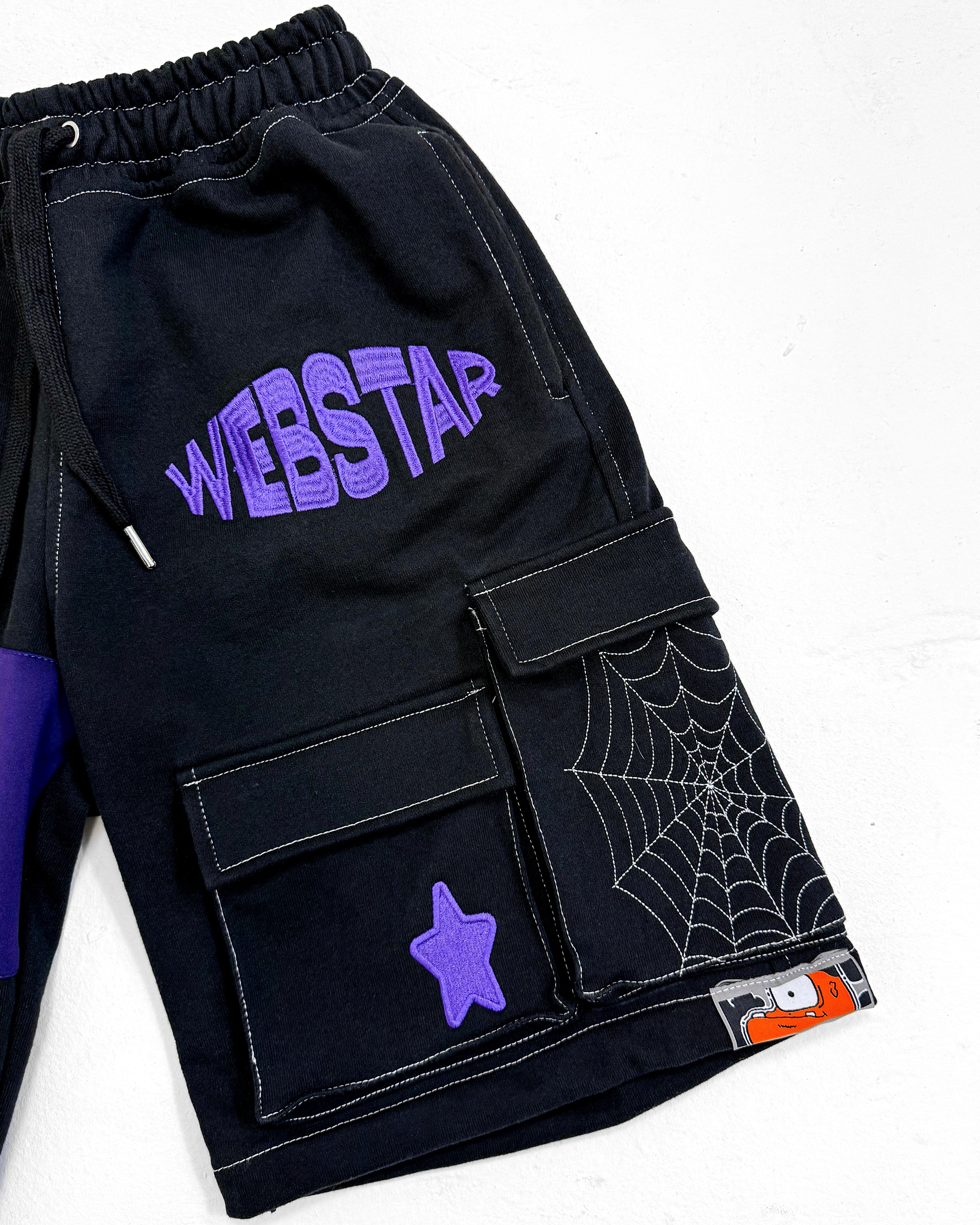 WEBSTAR UTILITY CARGO SHORTS PURPLE