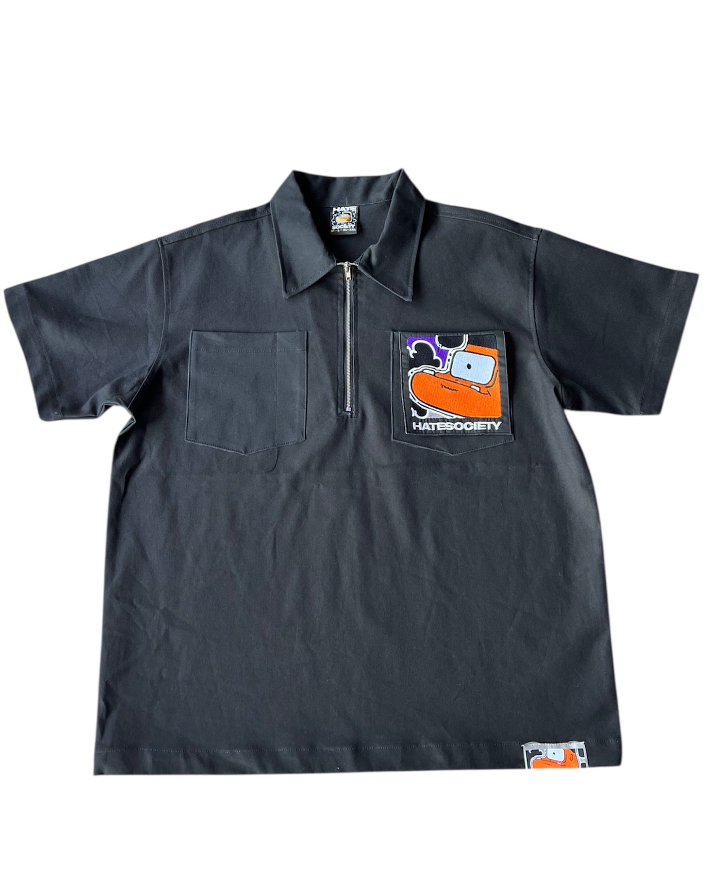 HATESOCIETY “HUSTLE” HALF-ZIP WORK SHIRT PURPLE