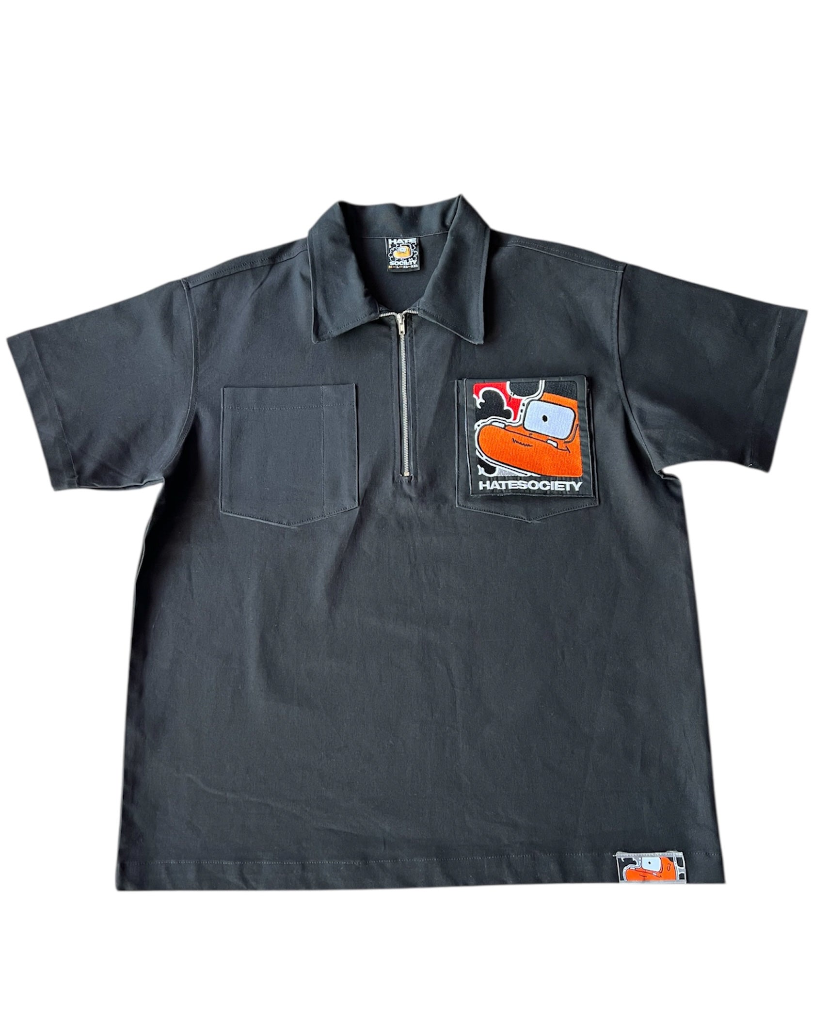 HATESOCIETY “HUSTLE” HALF-ZIP WORK SHIRT RED