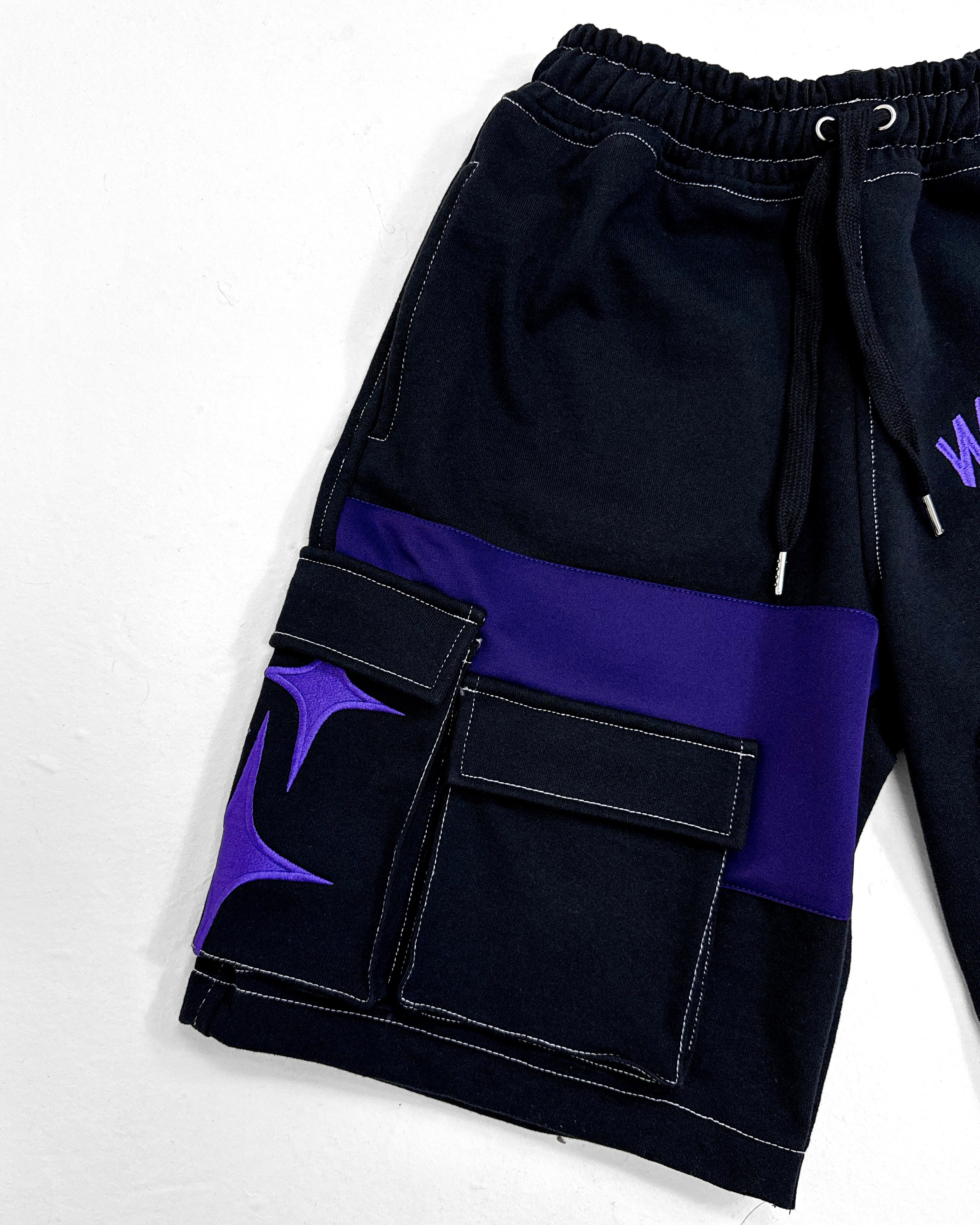 WEBSTAR UTILITY CARGO SHORTS PURPLE