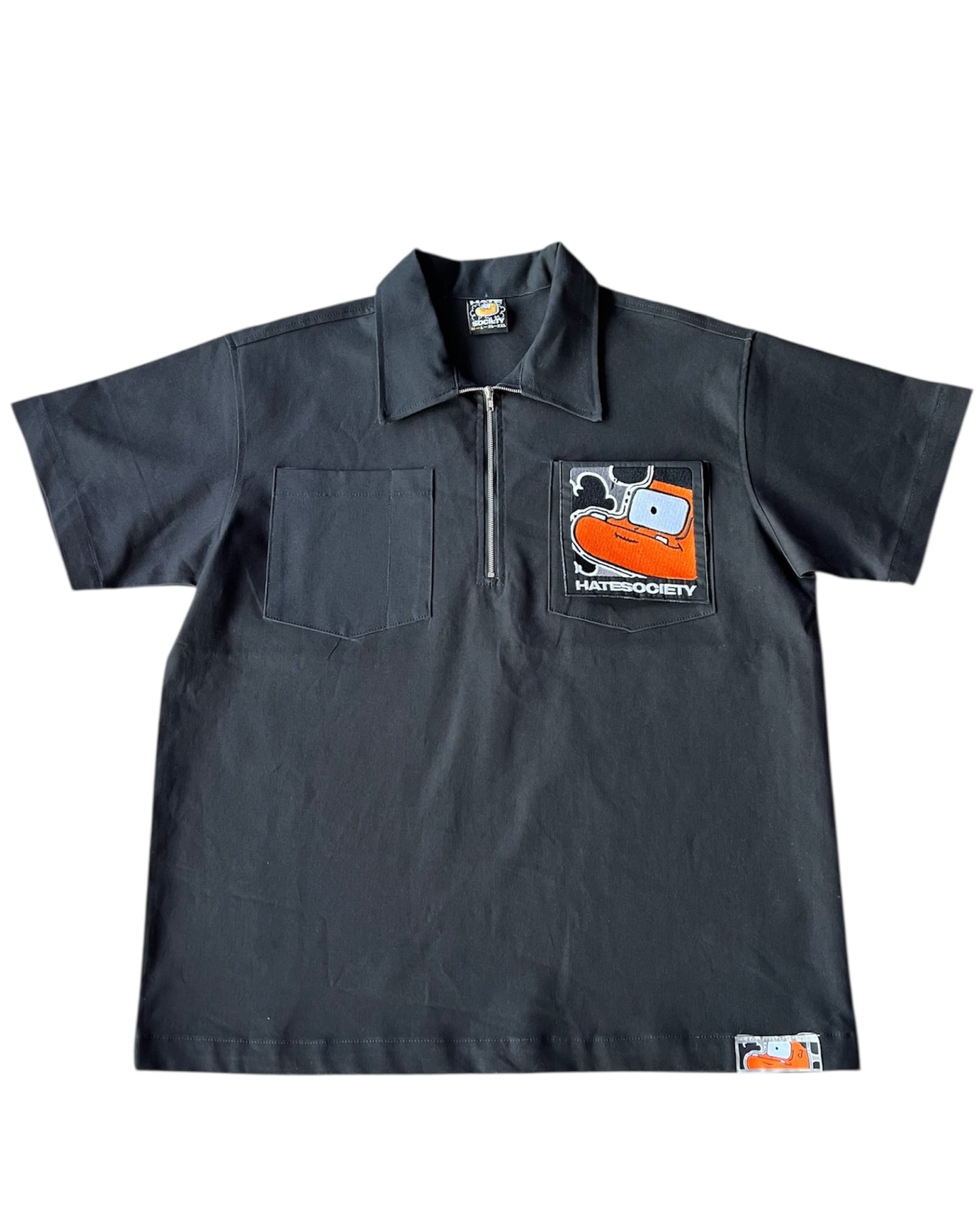 HATESOCIETY “HUSTLE” HALF-ZIP WORK SHIRT GREY