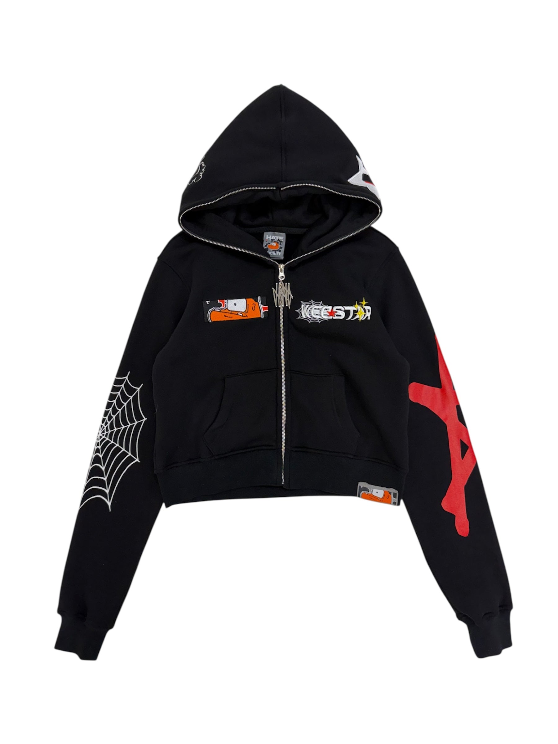 CROPPED WEBSTAR “FEATHERS” FULLZIP RED