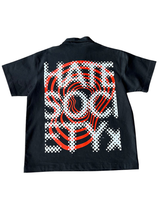 HATESOCIETY “HUSTLE” HALF-ZIP WORK SHIRT RED