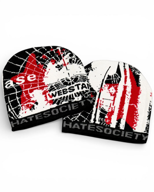 HATESOCIETY “BASELINE” BEANIE RED