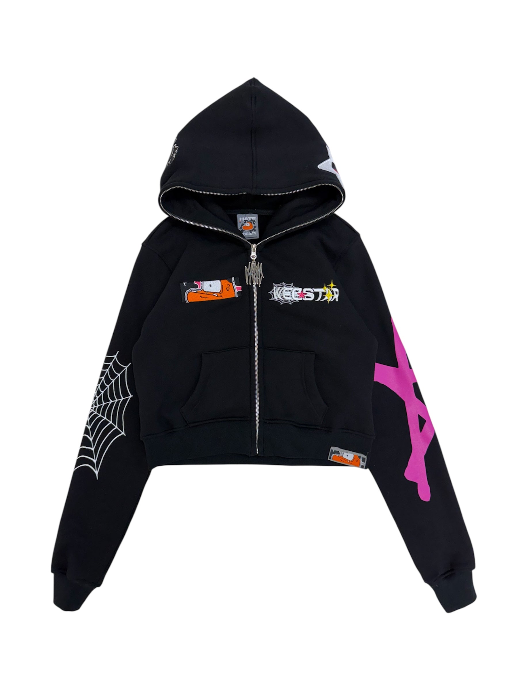 CROPPED WEBSTAR “FEATHERS” FULLZIP PINK