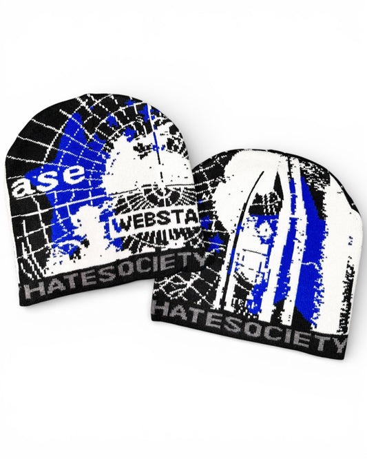 HATESOCIETY “BASELINE” BEANIE BLUE
