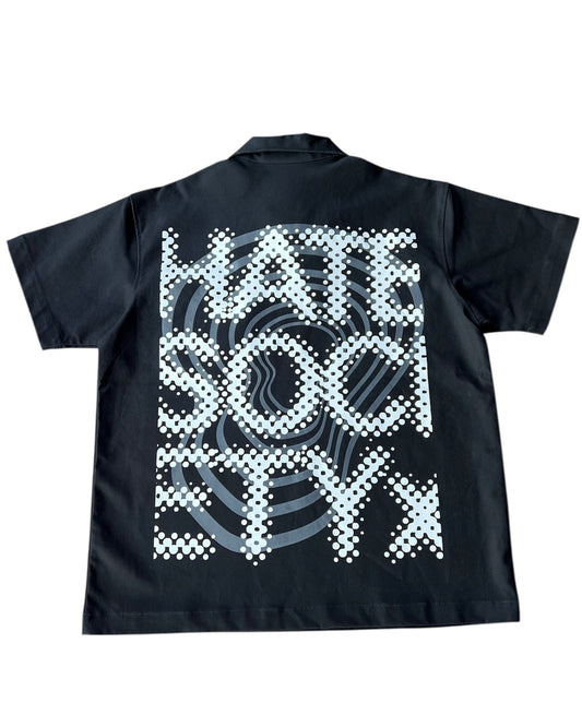 HATESOCIETY “HUSTLE” HALF-ZIP WORK SHIRT GREY