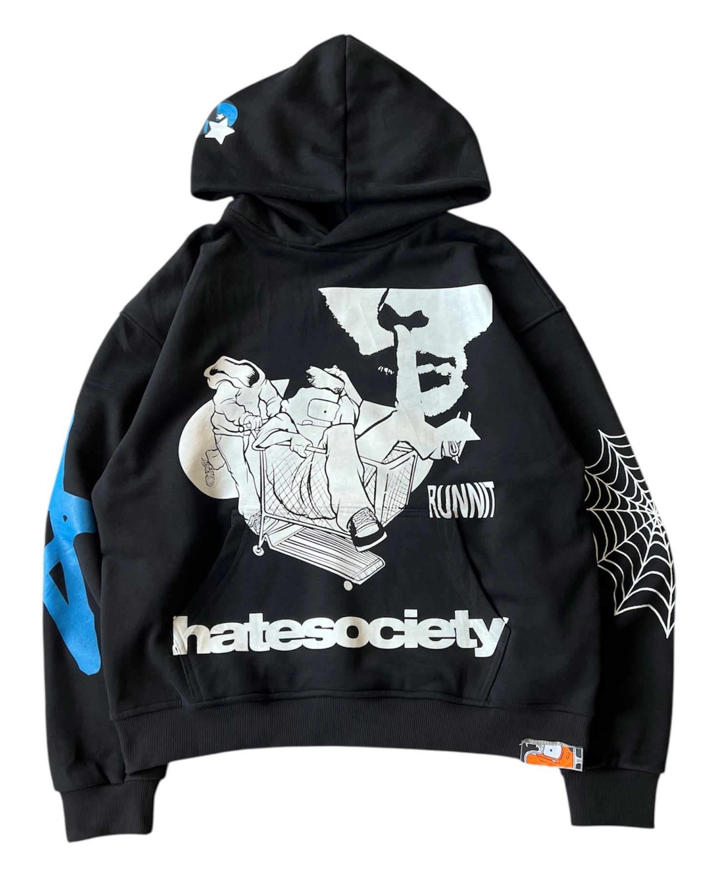 HATESOCIETY “RUNNIT” HOODIE BLUE