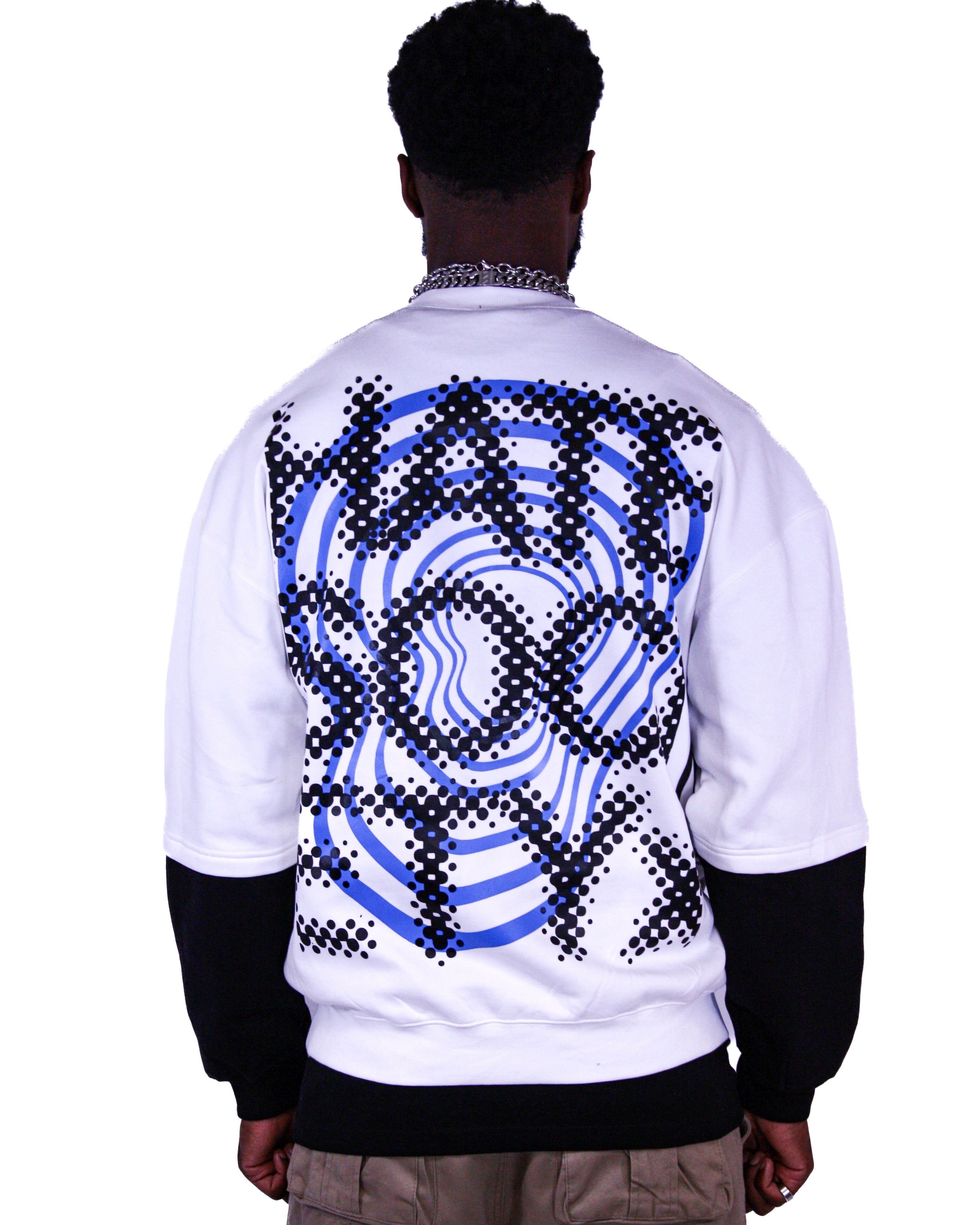 WEBSTAR ROBOT DOUBLE SLEEVE CREWNECK BLUE