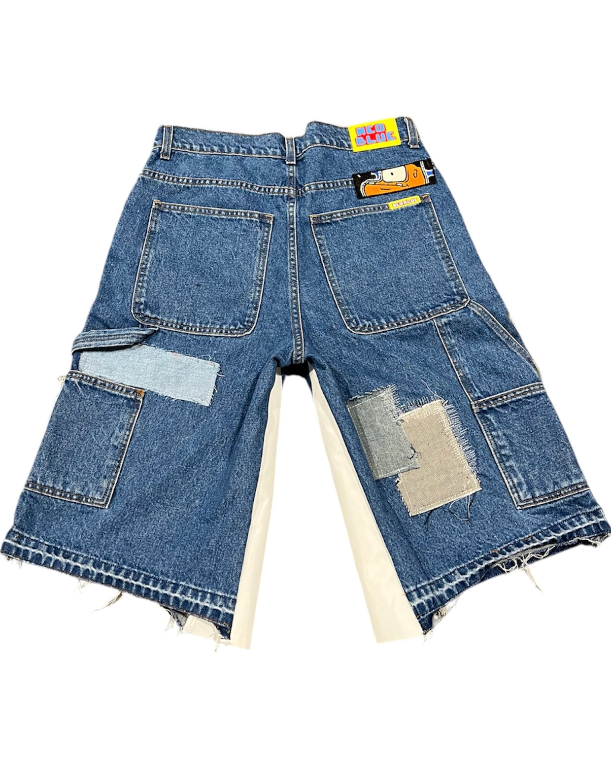 HATESOCIETY BAGGY JORTS WASHED BLUE