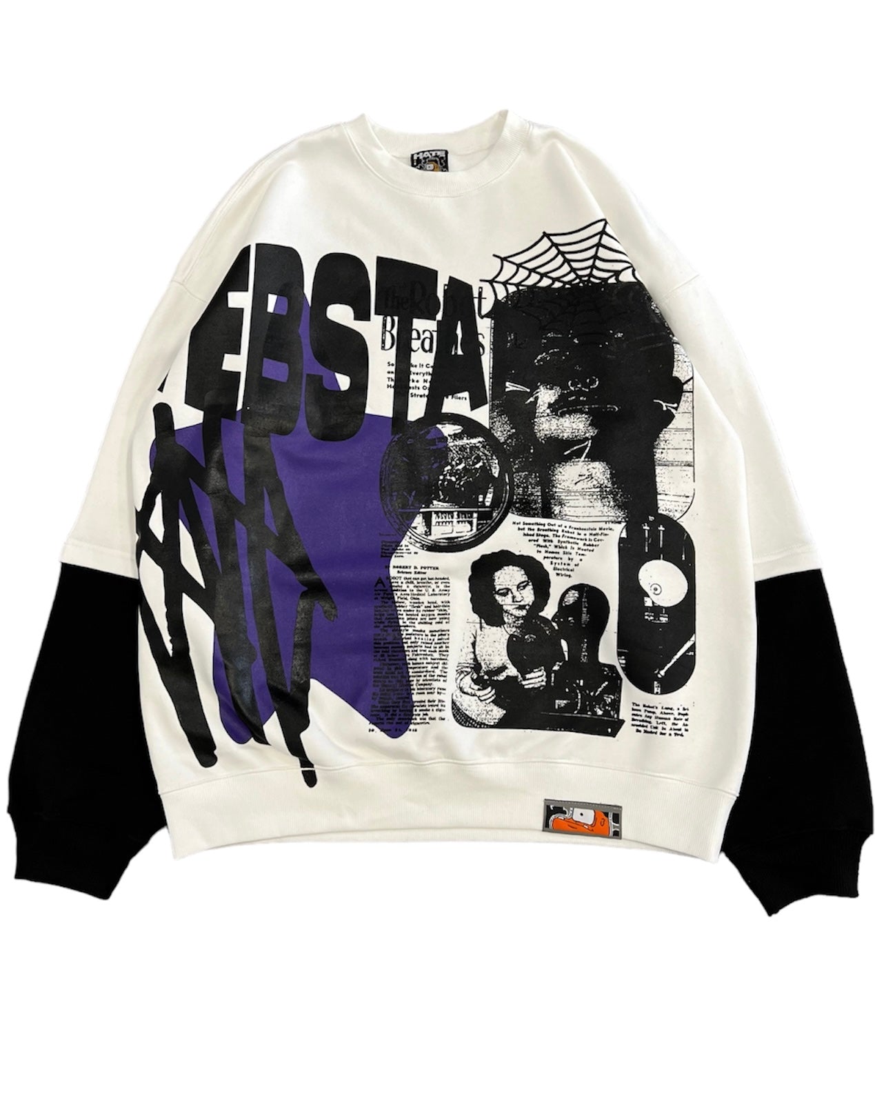 WEBSTAR ROBOT DOUBLE SLEEVE CREWNECK PURPLE