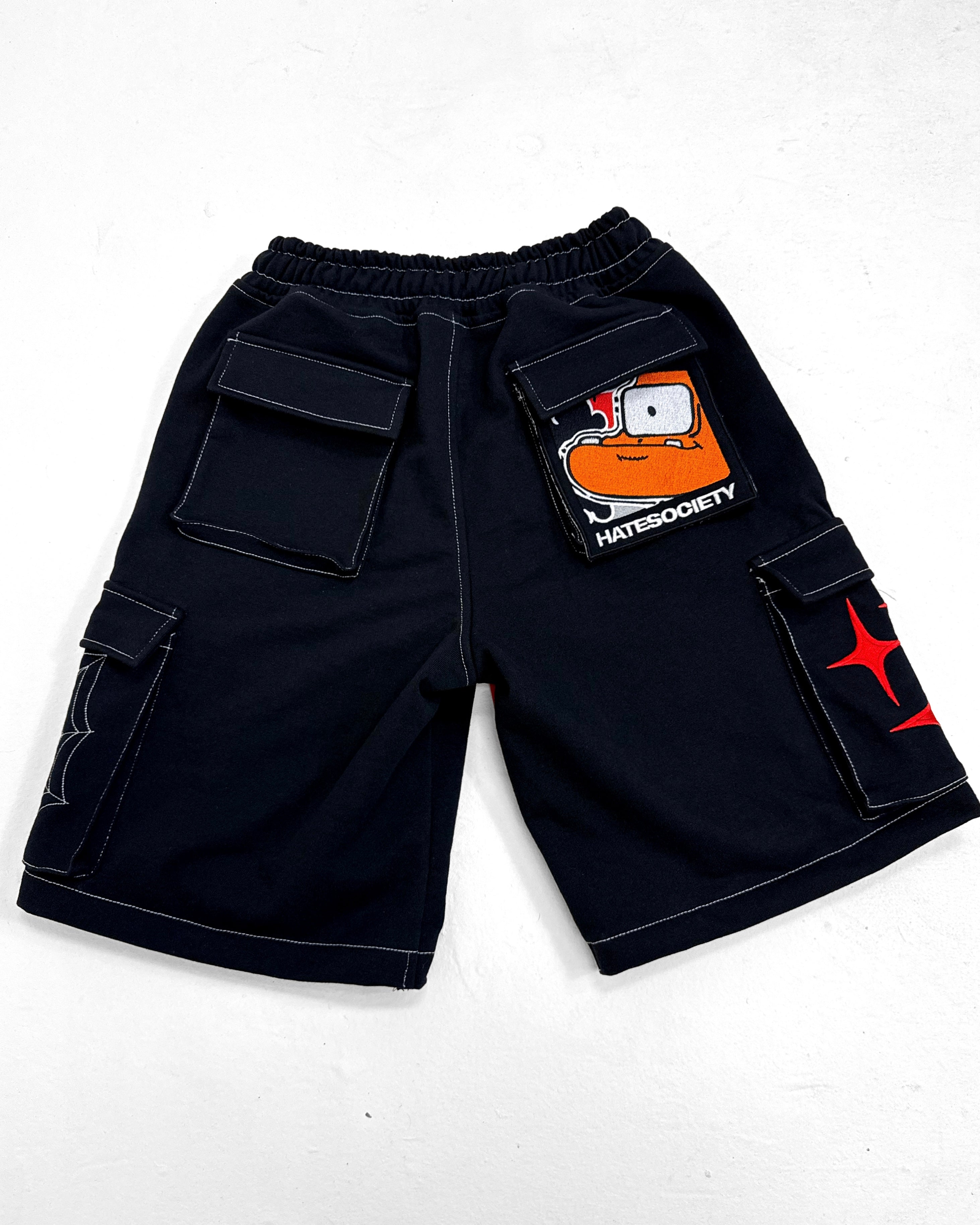 WEBSTAR UTILITY CARGO SHORTS RED