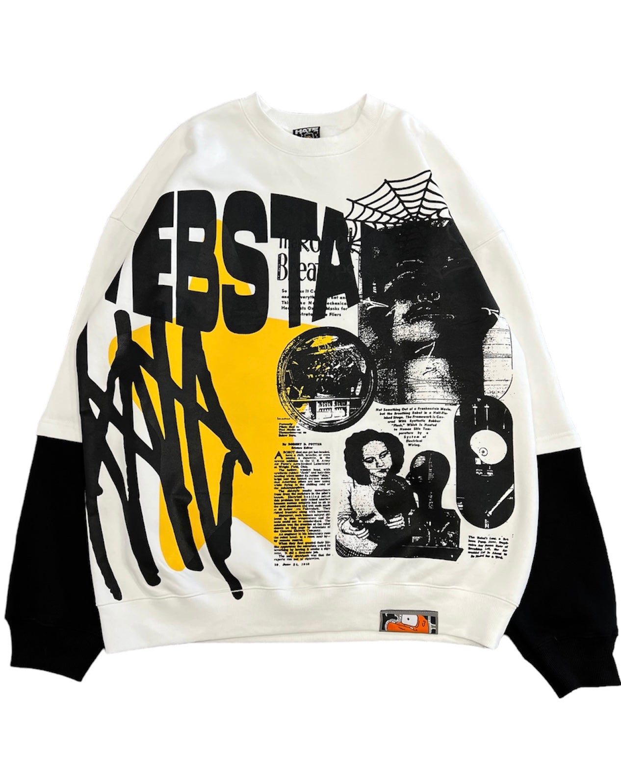 WEBSTAR ROBOT DOUBLE SLEEVE CREWNECK YELLOW