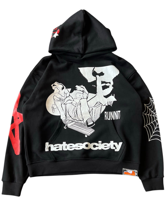 HATESOCIETY “RUNNIT” HOODIE RED