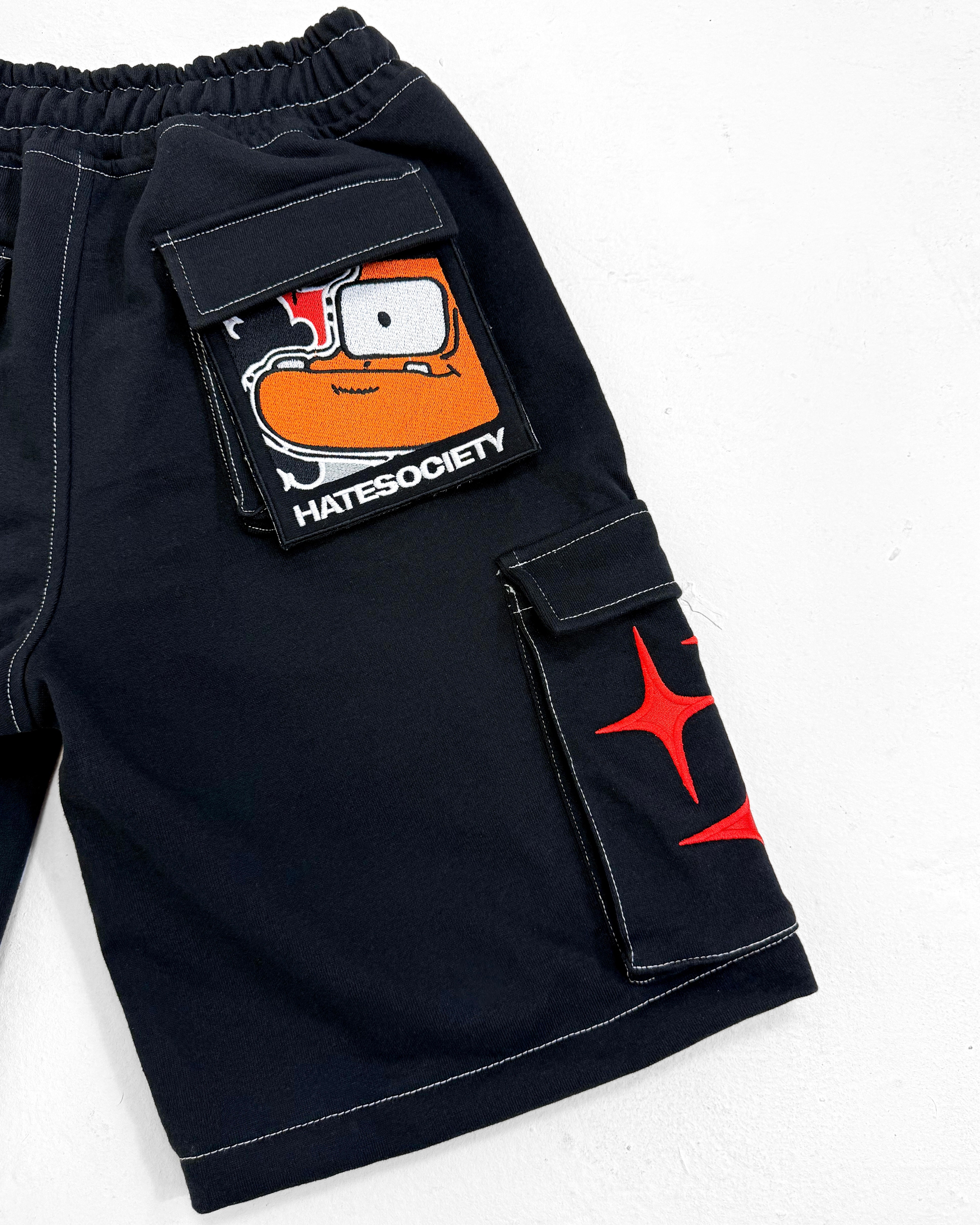 WEBSTAR UTILITY CARGO SHORTS RED