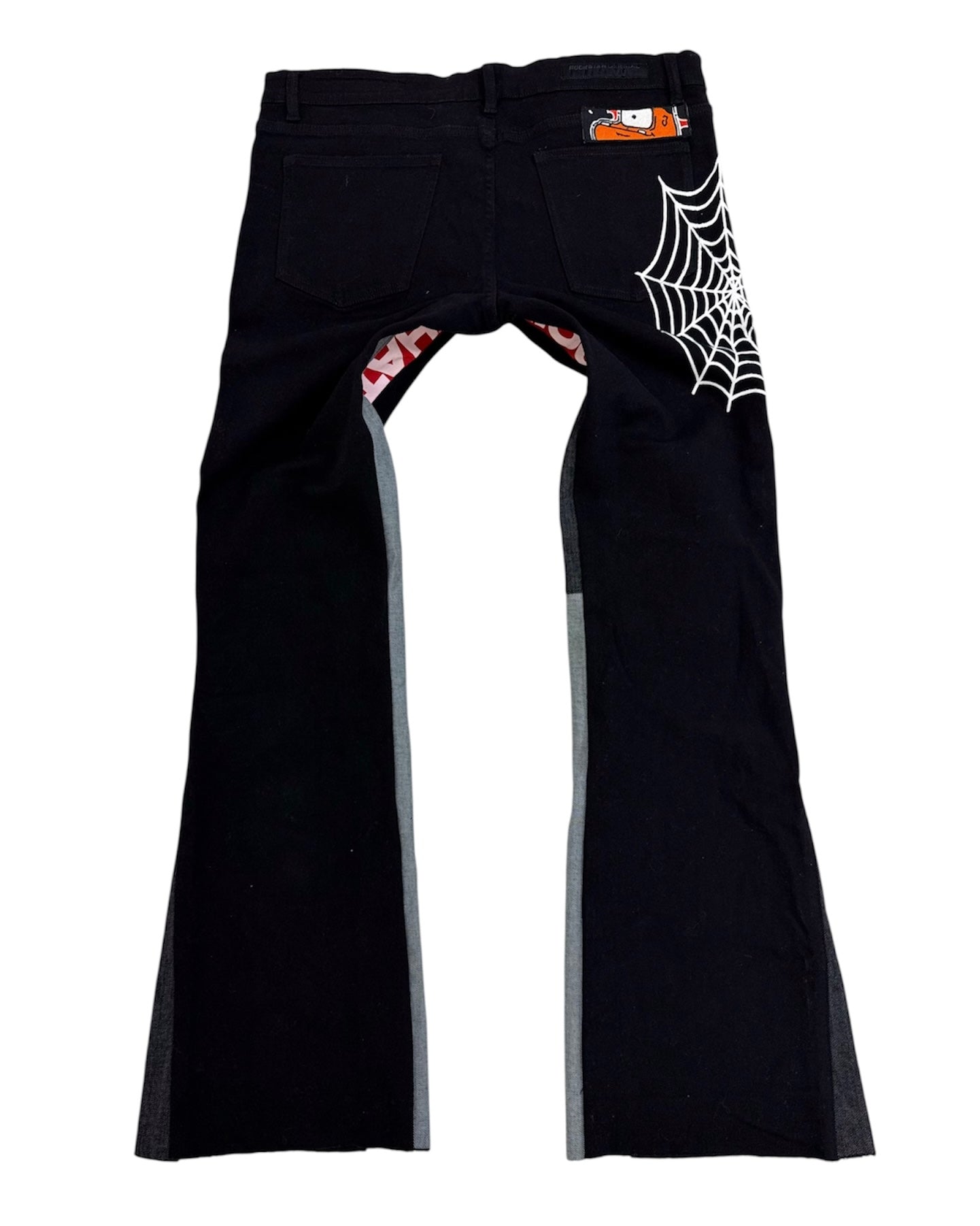 HATESOCIETY BLACK/RED FLARED DENIM