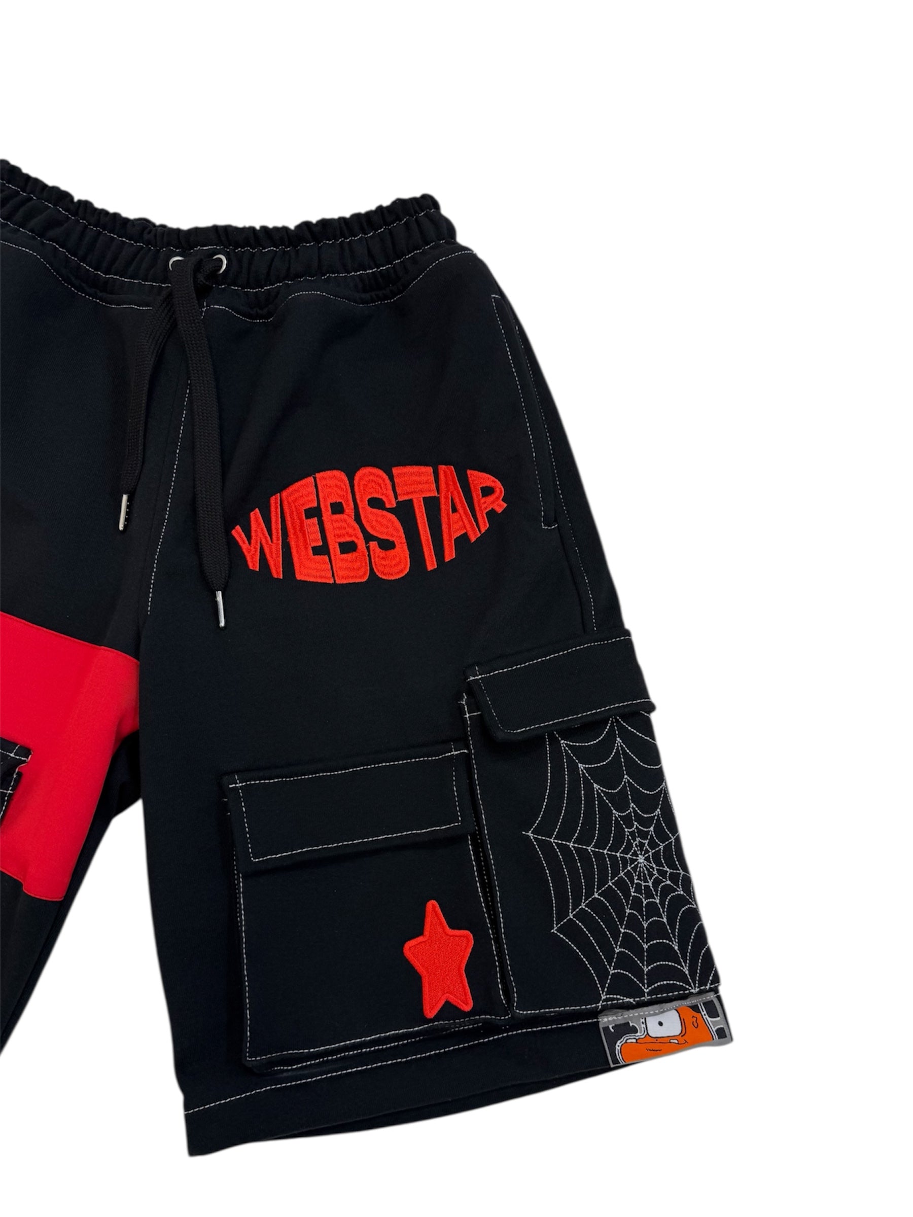 WEBSTAR UTILITY CARGO SHORTS RED