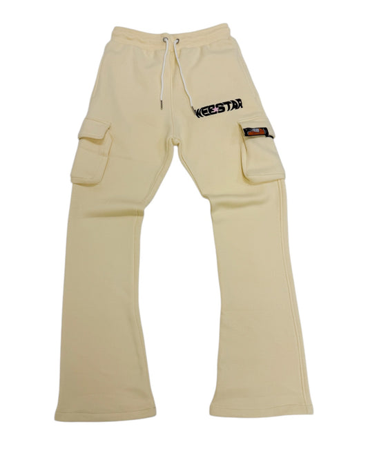 WEBSTAR CARGO SWEAT PANTS PASTEL YELLOW