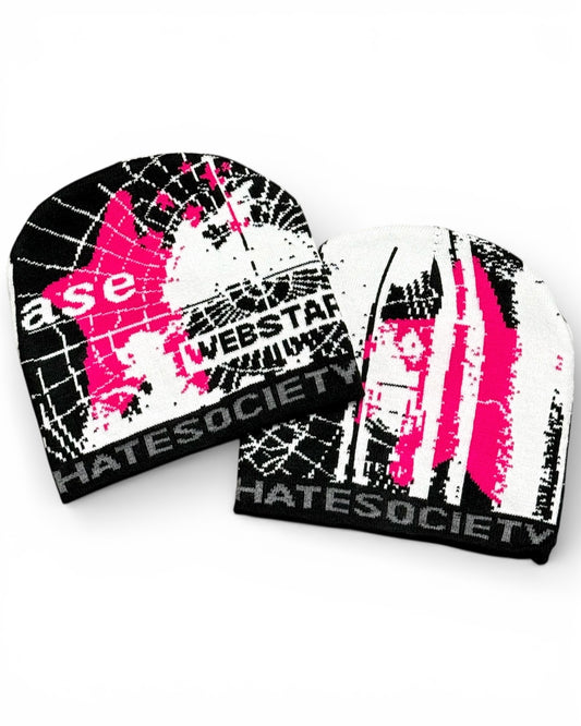 HATESOCIETY “BASELINE” BEANIE PINK